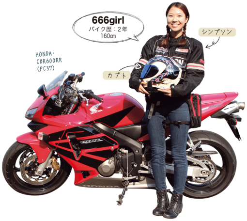 666girl ＆ Honda Cbr600rr 女性ライダースナップ レディスバイク 8407